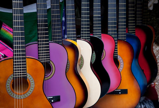 Row Multi-colored Mexican Guitars