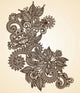 Hand-Drawn Abstract Henna Mendie Design Element Wall Decal