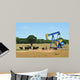 Oil Well Pumper and Brahma Cattle in West Texas. Wall Mural
