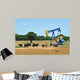 Oil Well Pumper and Brahma Cattle in West Texas. Wall Mural