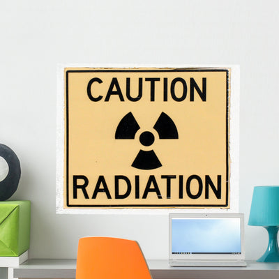Caution Radiation Wall Decal shown on a wall