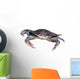 blue crab isolated over white 2 Wall Decal