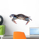 blue crab isolated over white 2 Wall Decal