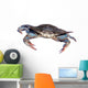 blue crab isolated over white 2 Wall Decal