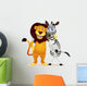 Zebra and Lion Wall Decal