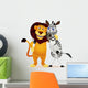 Zebra and Lion Wall Decal