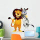 Zebra and Lion Wall Decal