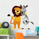 Zebra and Lion Wall Decal