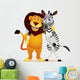 Zebra and Lion Wall Decal
