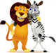Zebra and Lion Wall Decal