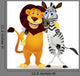 Zebra and Lion Wall Decal