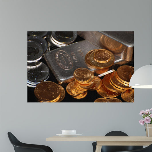 Gold and Silver Wall Mural