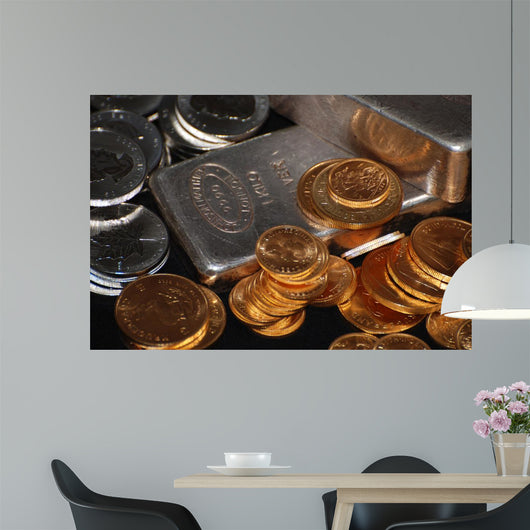 Gold and Silver Wall Mural