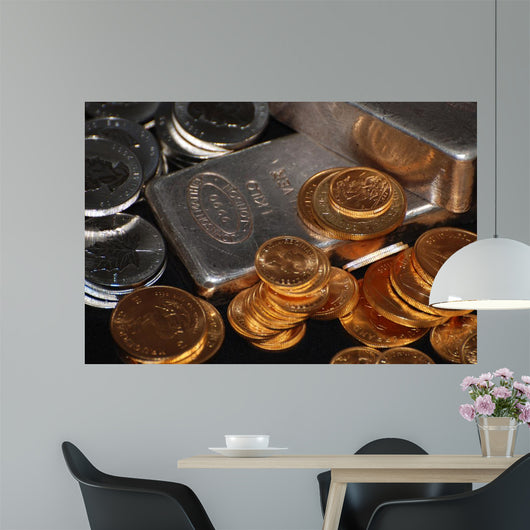 Gold and Silver Wall Mural