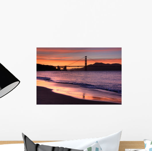 golden gate bridge, san francisco at sunset Wall Mural
