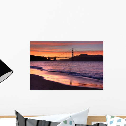 golden gate bridge, san francisco at sunset Wall Mural