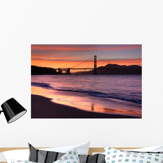 golden gate bridge, san francisco at sunset Wall Mural