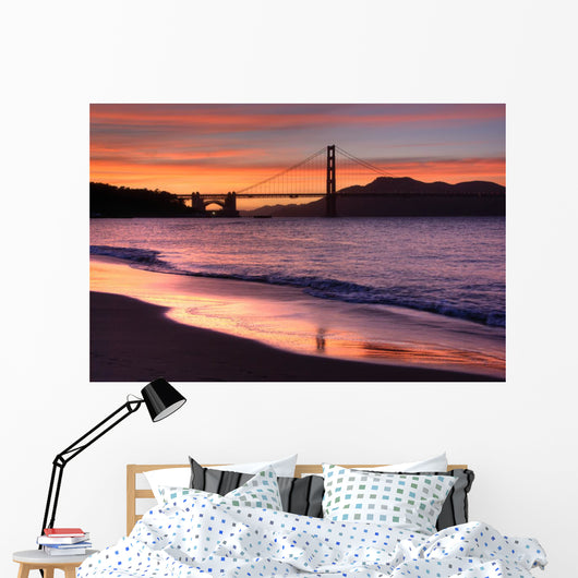 golden gate bridge, san francisco at sunset Wall Mural