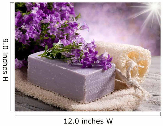 natural flower soap with scrub sponge Wall Mural