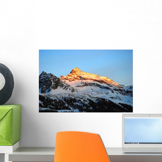 sunset over mountains Wall Mural