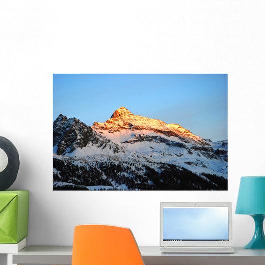 sunset over mountains Wall Mural