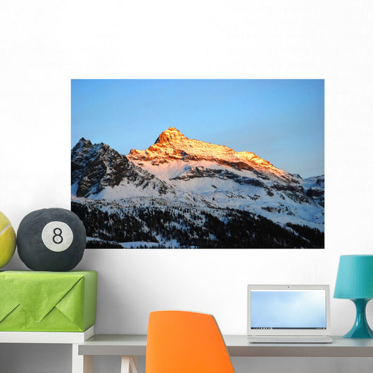 sunset over mountains Wall Mural