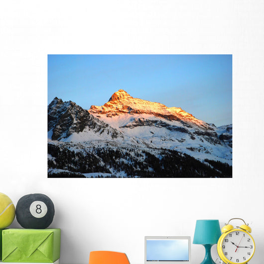 sunset over mountains Wall Mural