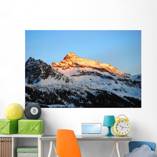 sunset over mountains Wall Mural