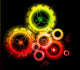 Glowing Techno Gears Wall Mural