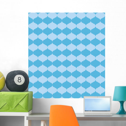 Vector Seamless Blue Pattern Wall Decal