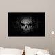 Grunge Skull Dark Background Wall Mural