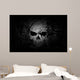 Grunge Skull Dark Background Wall Mural