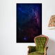 Vertical Outer Space Nebula Blueprint Wall Mural