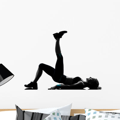Woman Workout Fitness Posture shown on a wall