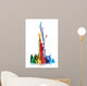 Colorful paint splashing isolated on white Wall Decal