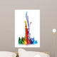 Colorful paint splashing isolated on white Wall Decal