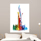 Colorful paint splashing isolated on white Wall Decal