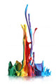 Colorful paint splashing isolated on white Wall Decal