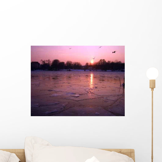 Ice Rink Sunset Wall Decal