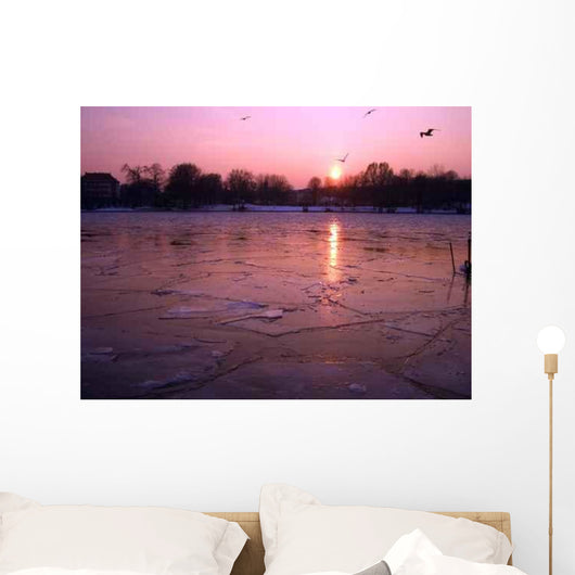 Ice Rink Sunset Wall Decal
