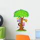 Animal Hiding Behind Tree Wall Decal