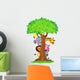 Animal Hiding Behind Tree Wall Decal