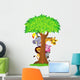 Animal Hiding Behind Tree Wall Decal