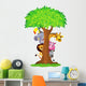Animal Hiding Behind Tree Wall Decal