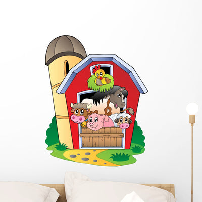 Barn with Various Farm shown on a wall