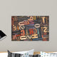 Letterpress Wood Type With Ink Patina Wall Mural