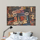 Letterpress Wood Type With Ink Patina Wall Mural