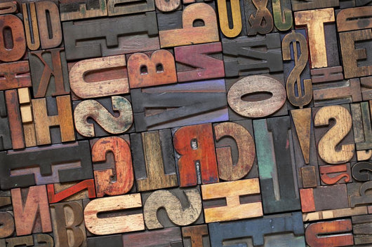 Letterpress Wood Type With Ink Patina Wall Mural