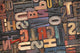 Letterpress Wood Type With Ink Patina Wall Mural