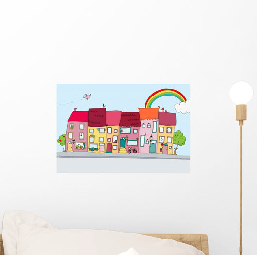 Cheerful Town Wall Decal